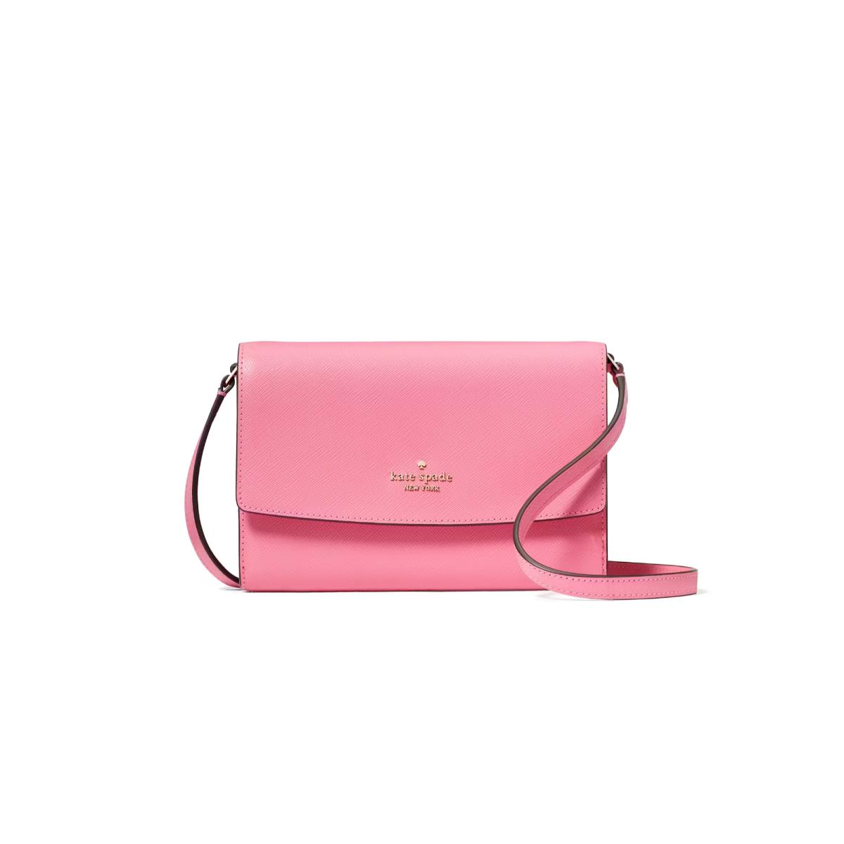 Kate Spade Perry Saffiano Leather Blossom Pink Crossbody Bag KG029