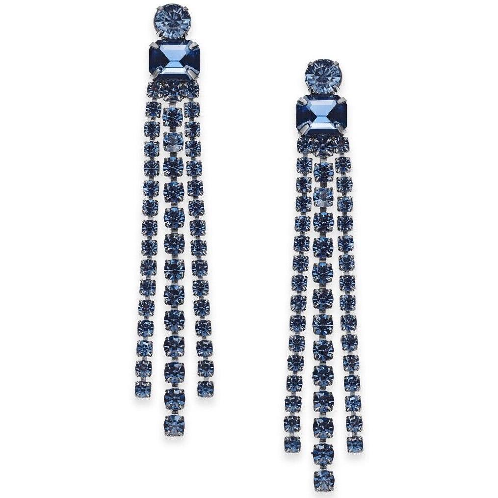 Kate Spade Blue Crystal Fringe Chandelier Drop Earrings JK3