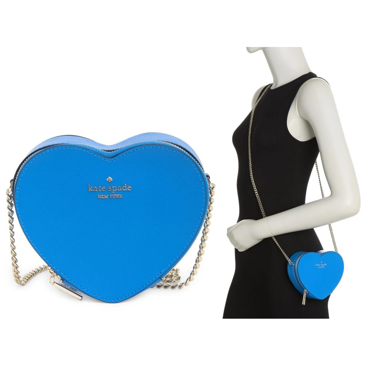 Kate Spade Womens Love Shack Mini Heart Leather Crossbody Bag Purse Summer Night