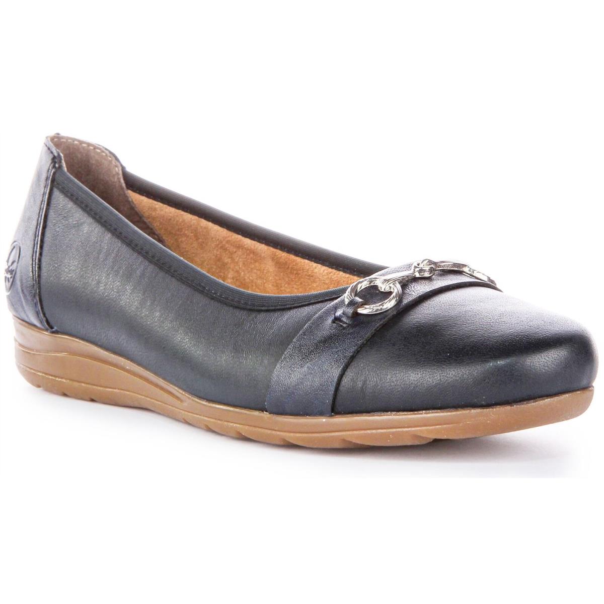 Rieker L9360-14 Round Toe Slip Womens Ballet Pump Navy US 5 - 11