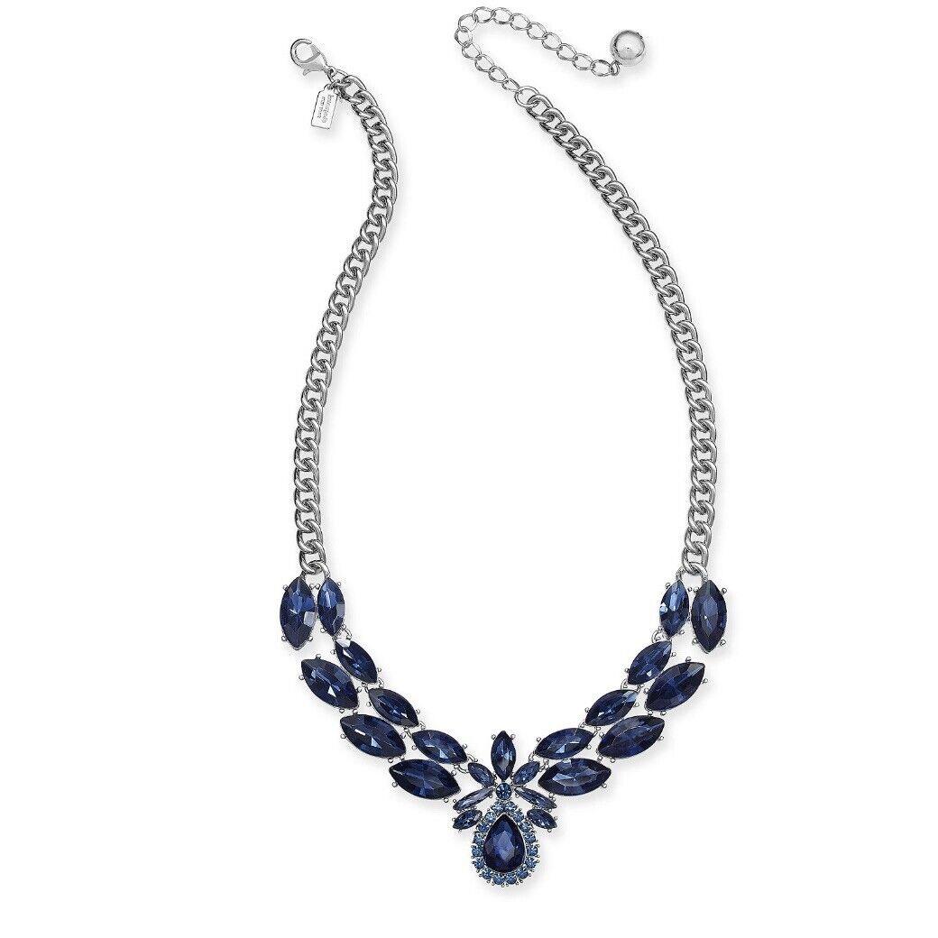 Kate Spade Crystal Stone Necklace Earrings Navy Glitzville 658