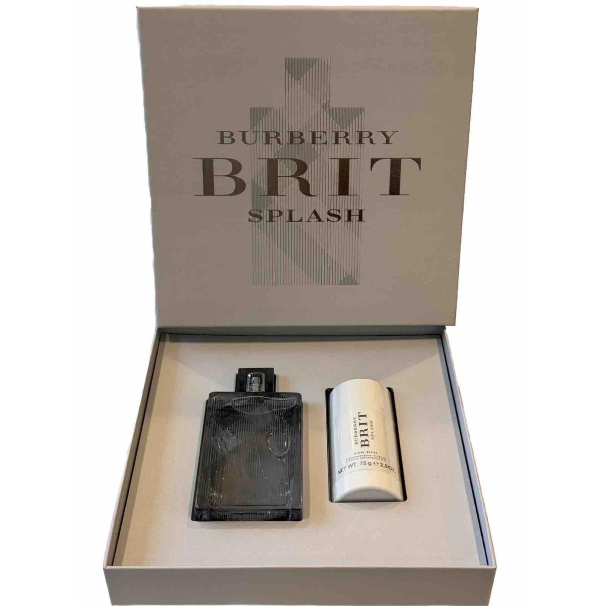 Burberry Brit Splash For Men 3.3oz Edt Spray+2.5oz Deodorant IN Gift Box