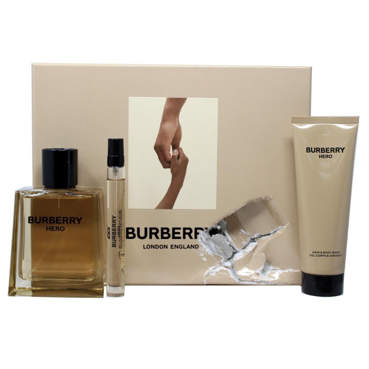 Burberry Hero 3 Piece Gift Set Eau DE Toilette Spray 100 ML/3.3 Fl.oz. D