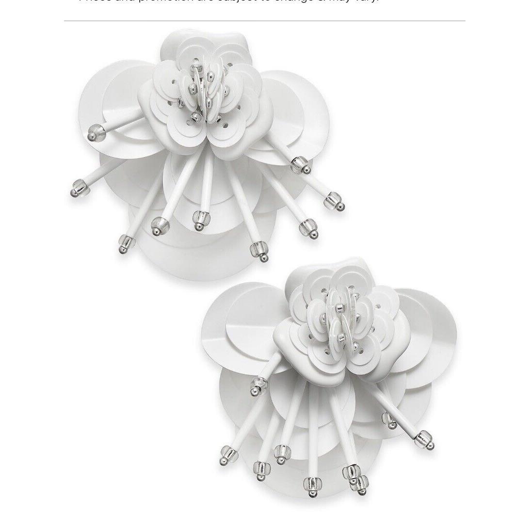 Kate Spade Sequin Bead Leather Flower Statement Earrings 648
