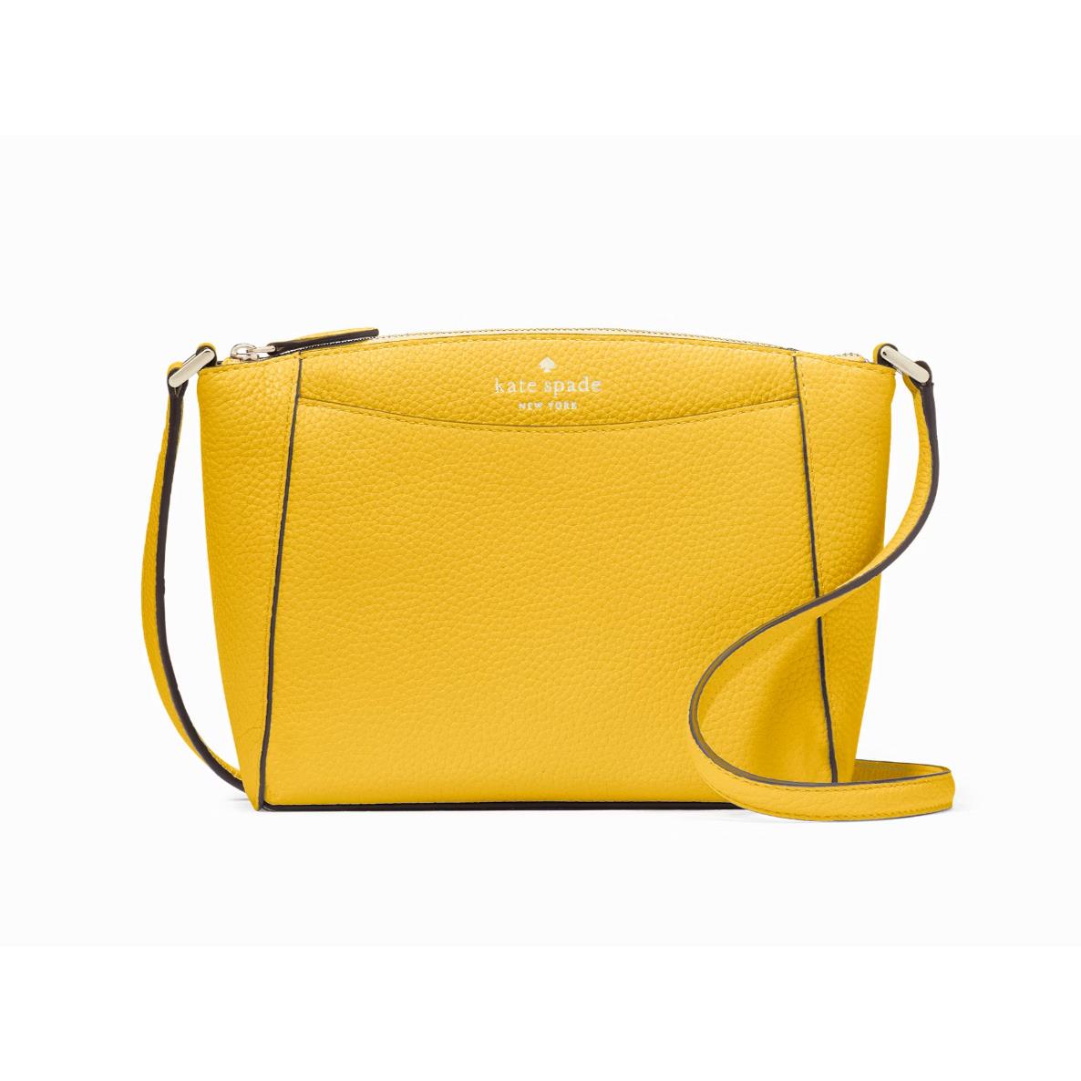 New Kate Spade Monica Pebbled Leather Crossbody Daffodil