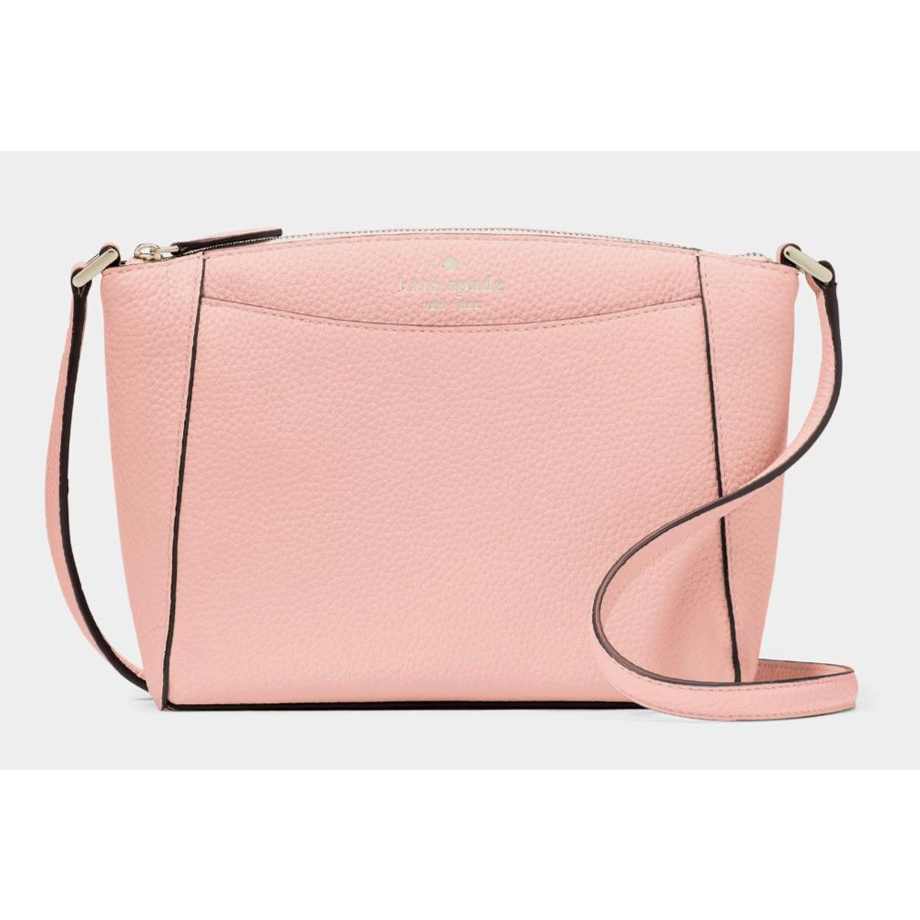 New Kate Spade Monica Pebbled Leather Crossbody Tea Rose