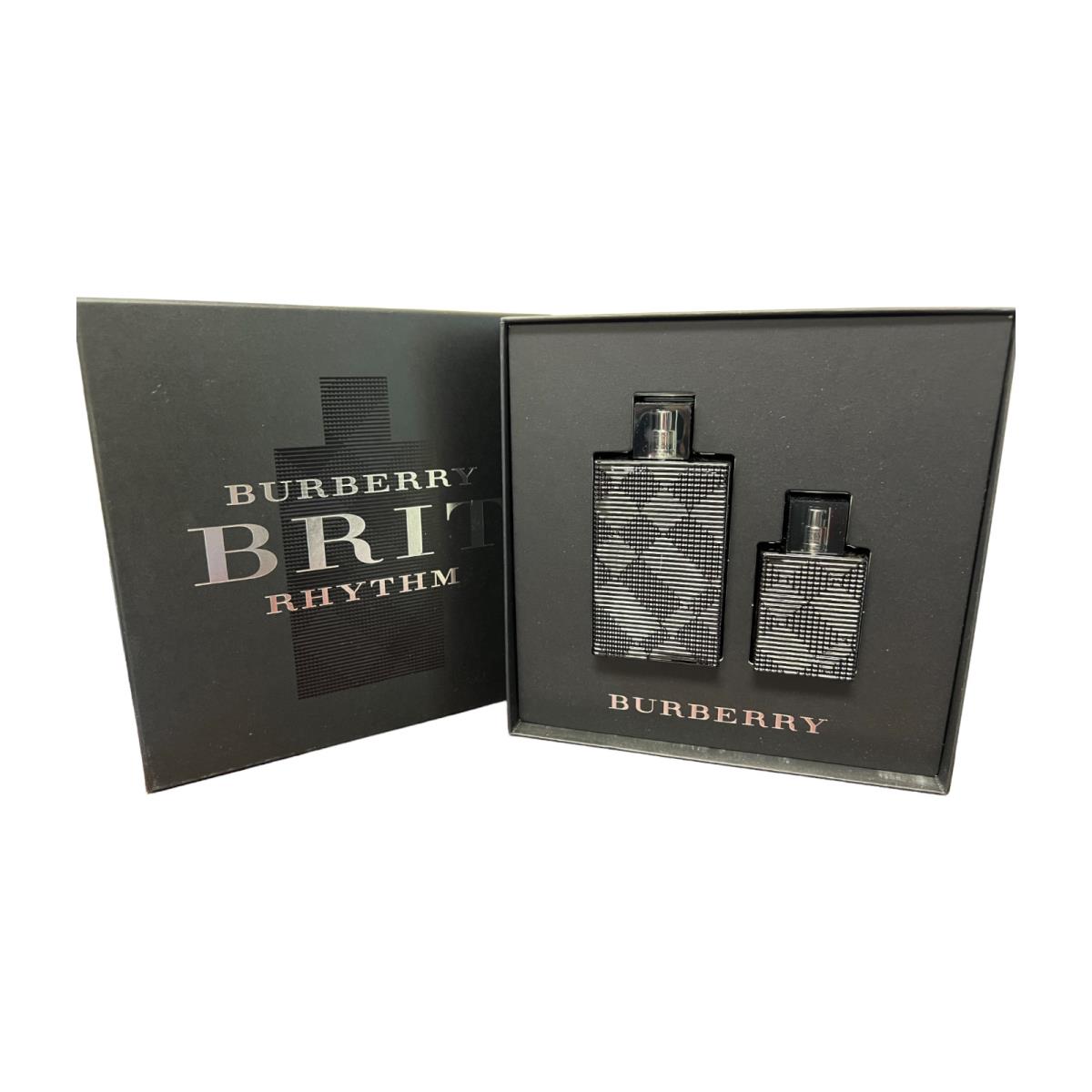 Burberry Brit Rhythm Men 2 Pieces Set : 3.0 FL oz Edt Spray + 1.0 oz Edt Spray