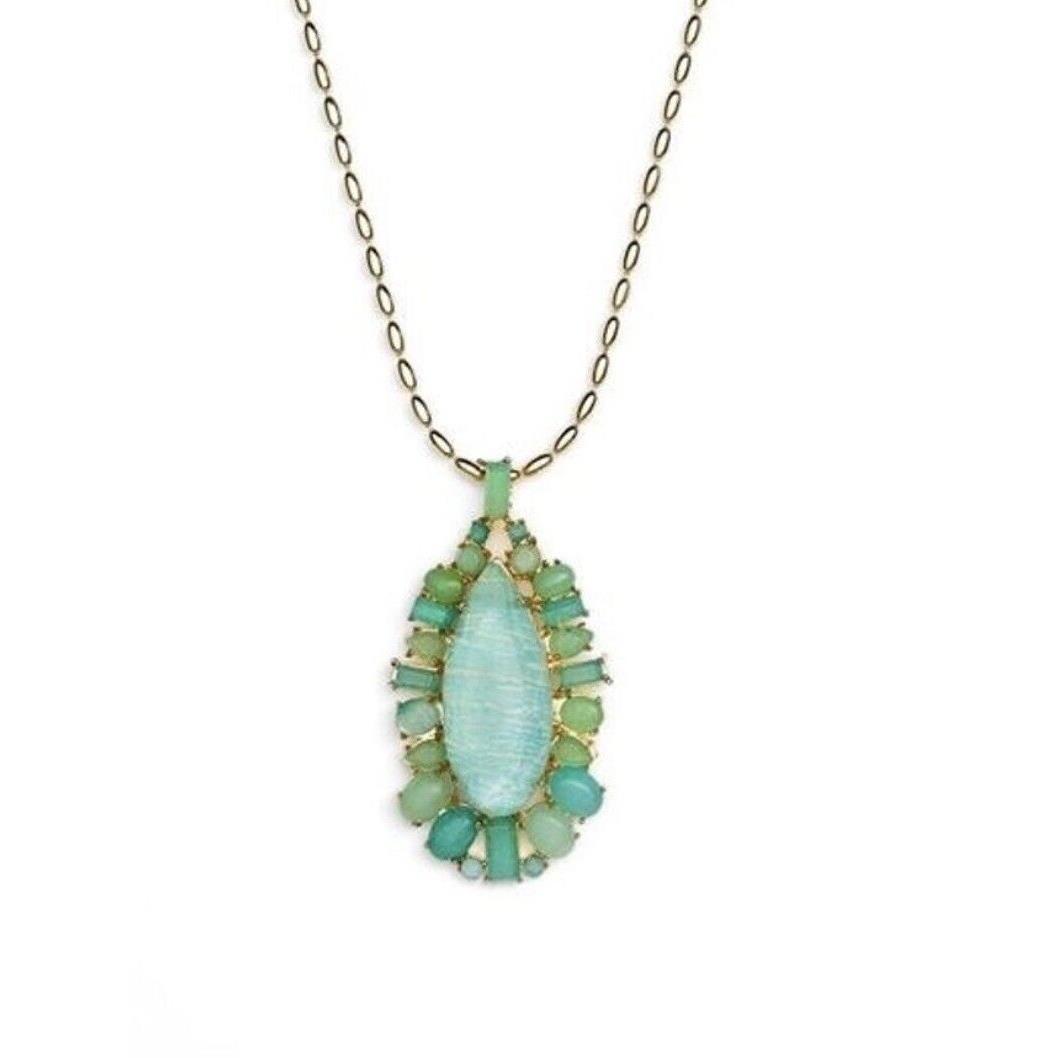 Kate Spade Aqua Seastone Sparkle Pendant Necklace 109K