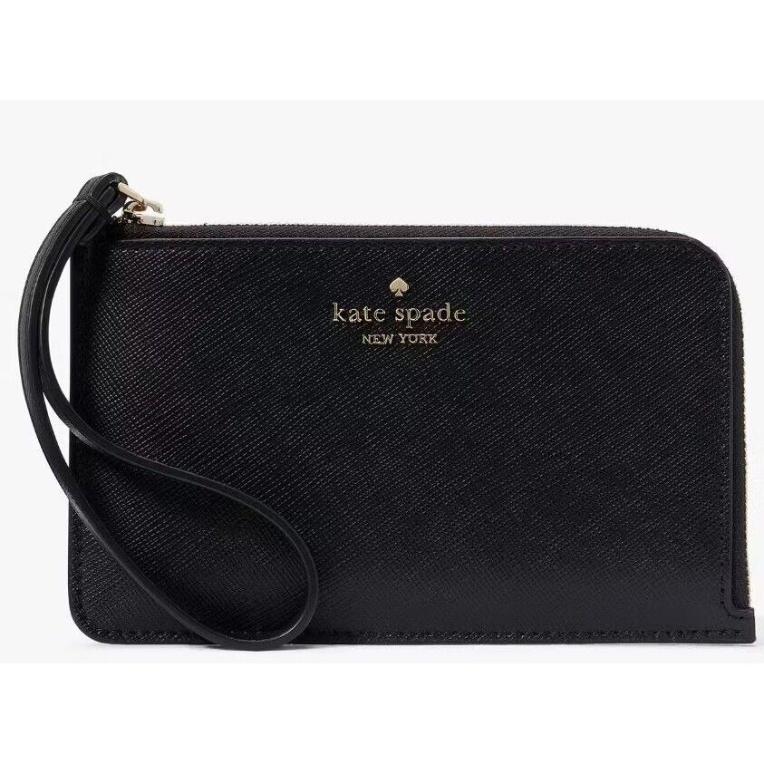 Kate Spade Lucy Bicolor Small L Zip Wristlet Black Multi Wallet KH613