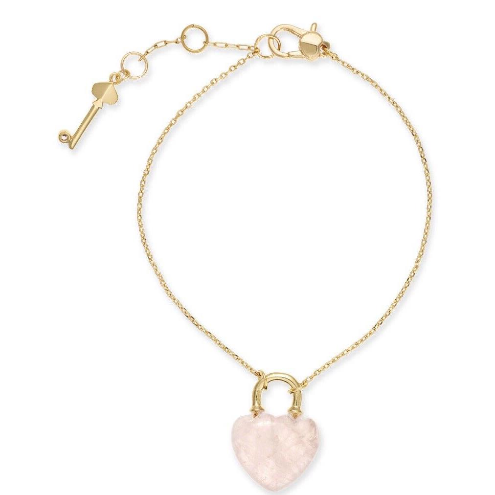 Kate Spade Gold Tone Stone Lock Key Link Bracelet z117