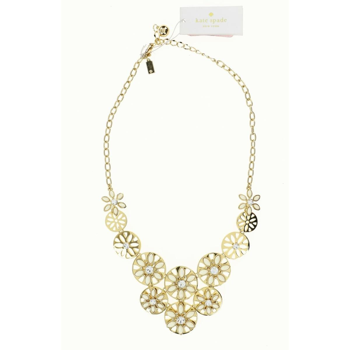 Kate Spade Gold Plated Floral Bib Necklace