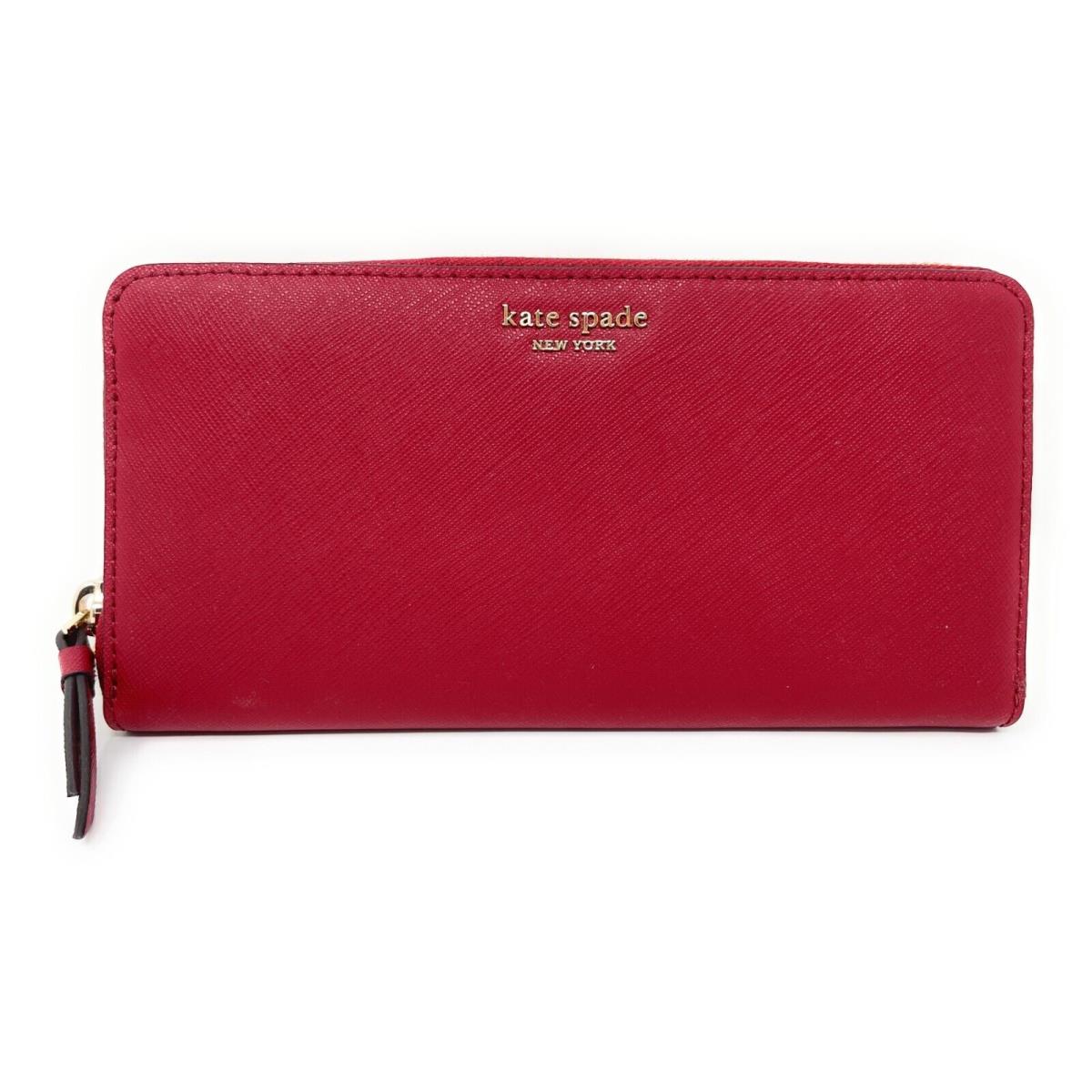Kate Spade New York Cameron LG Continental Leather Wallet in Rosso Red