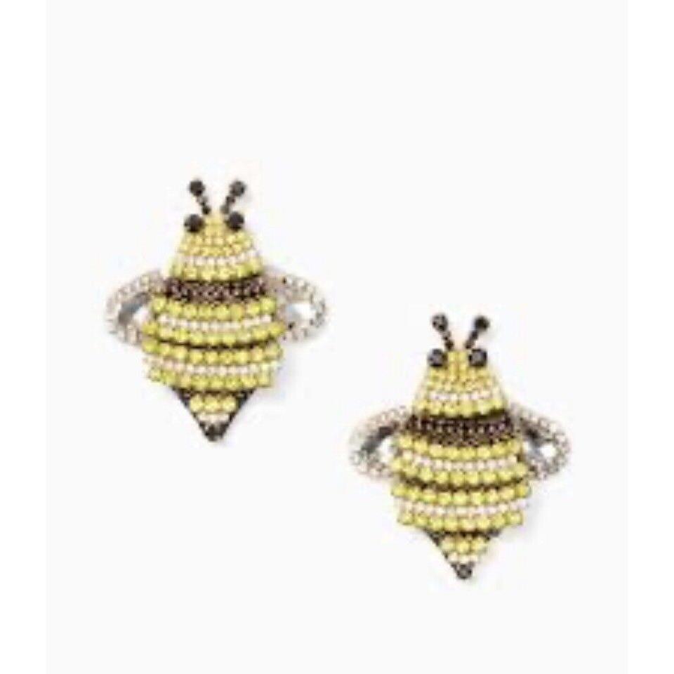 Kate Spade Picnic Perfect Jeweled Bee Statement Earrings Z321