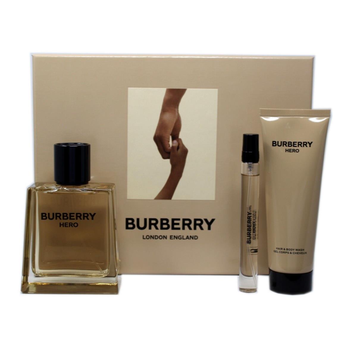 Burberry Hero Men 3 Piece Gift Set Eau DE Toilette Natural Spray 100 ML/3.3 OZ