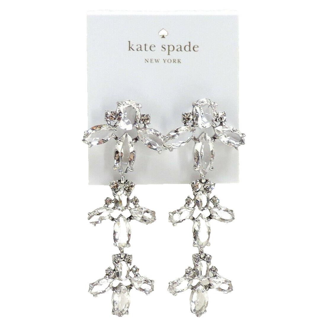 Kate Spade New York Ice Queen Drop Earrings Silvertone New