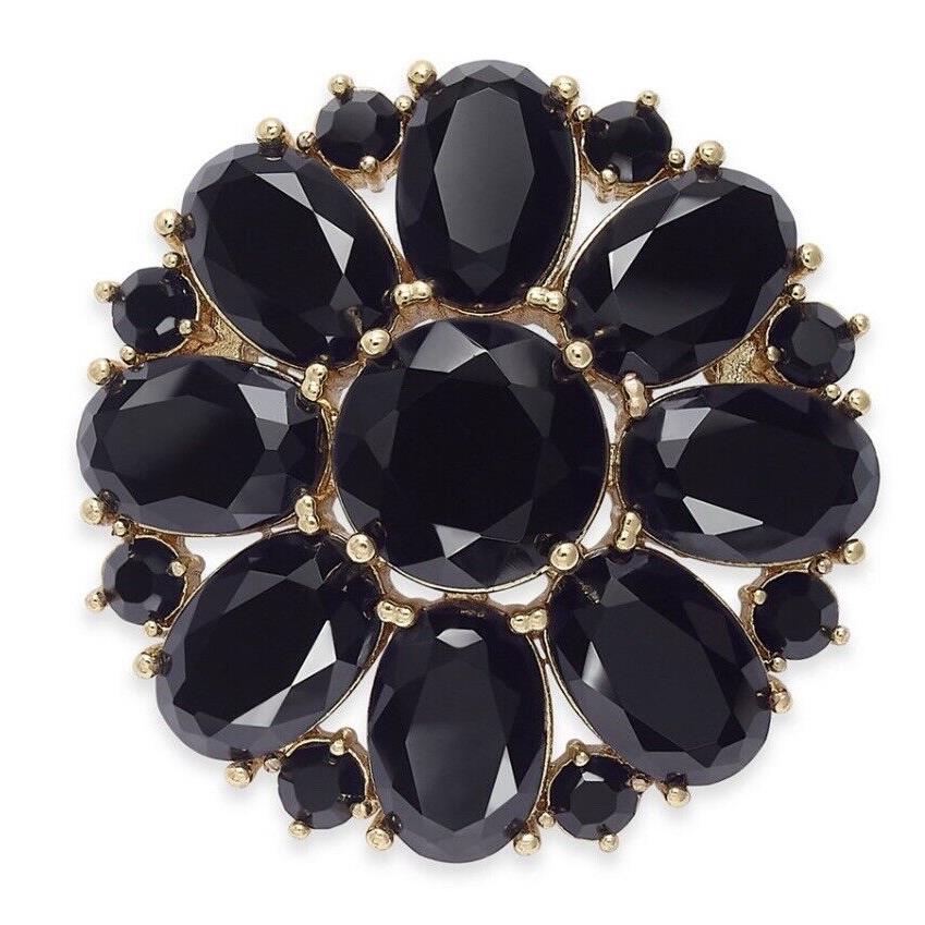 Kate Spade New York Bright Ideas Flower Cubic Zirconia Brooch Jet S1