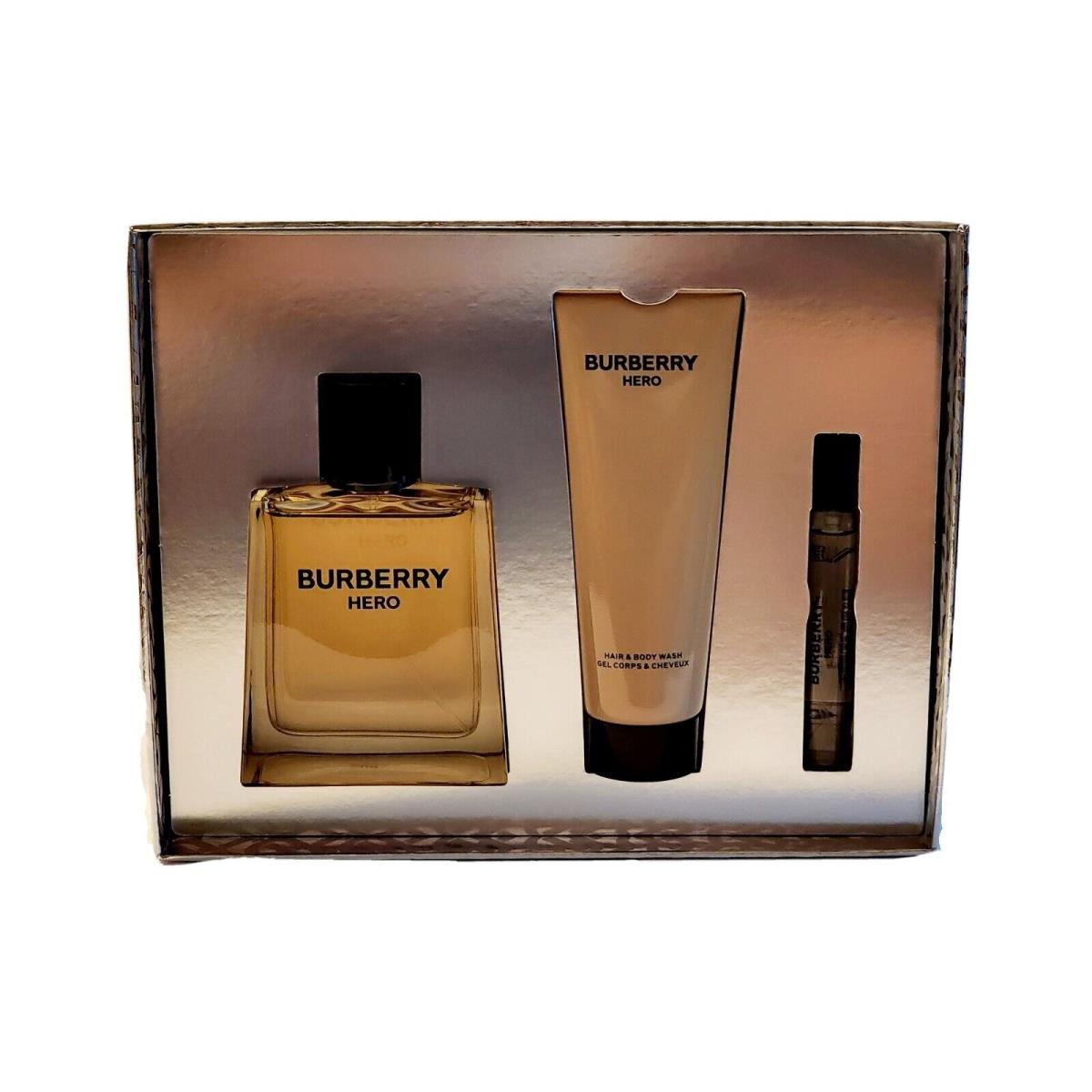 Burberry Hero by Burberry Edt 3.3 OZ 3 Piece Gift Set