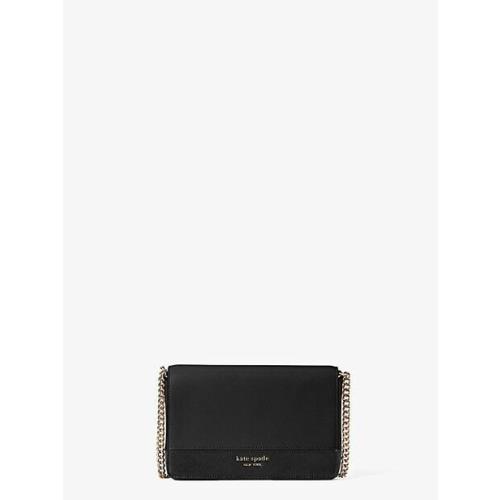 Kate Spade Spencer Chain Wallet Clutch Black Saffiano Leather