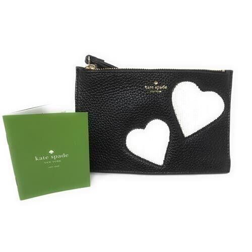 Kate Spade Mini Leather Heart Wristlet B W / New Old Stock