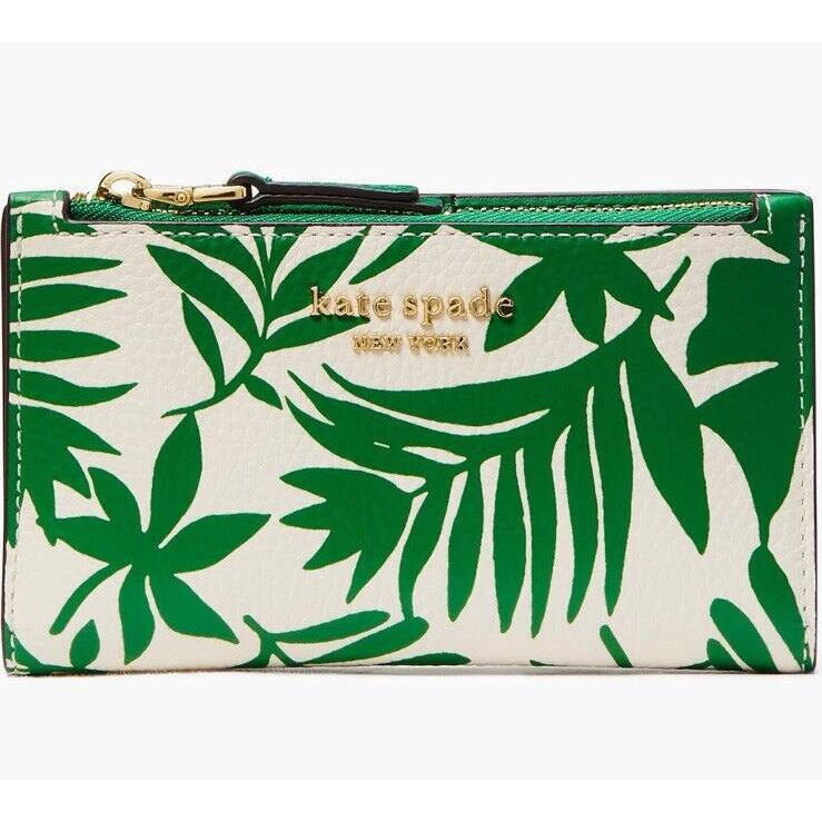 Kate Spade Roulette Small Slim Bifold Wallet Watercress Multi