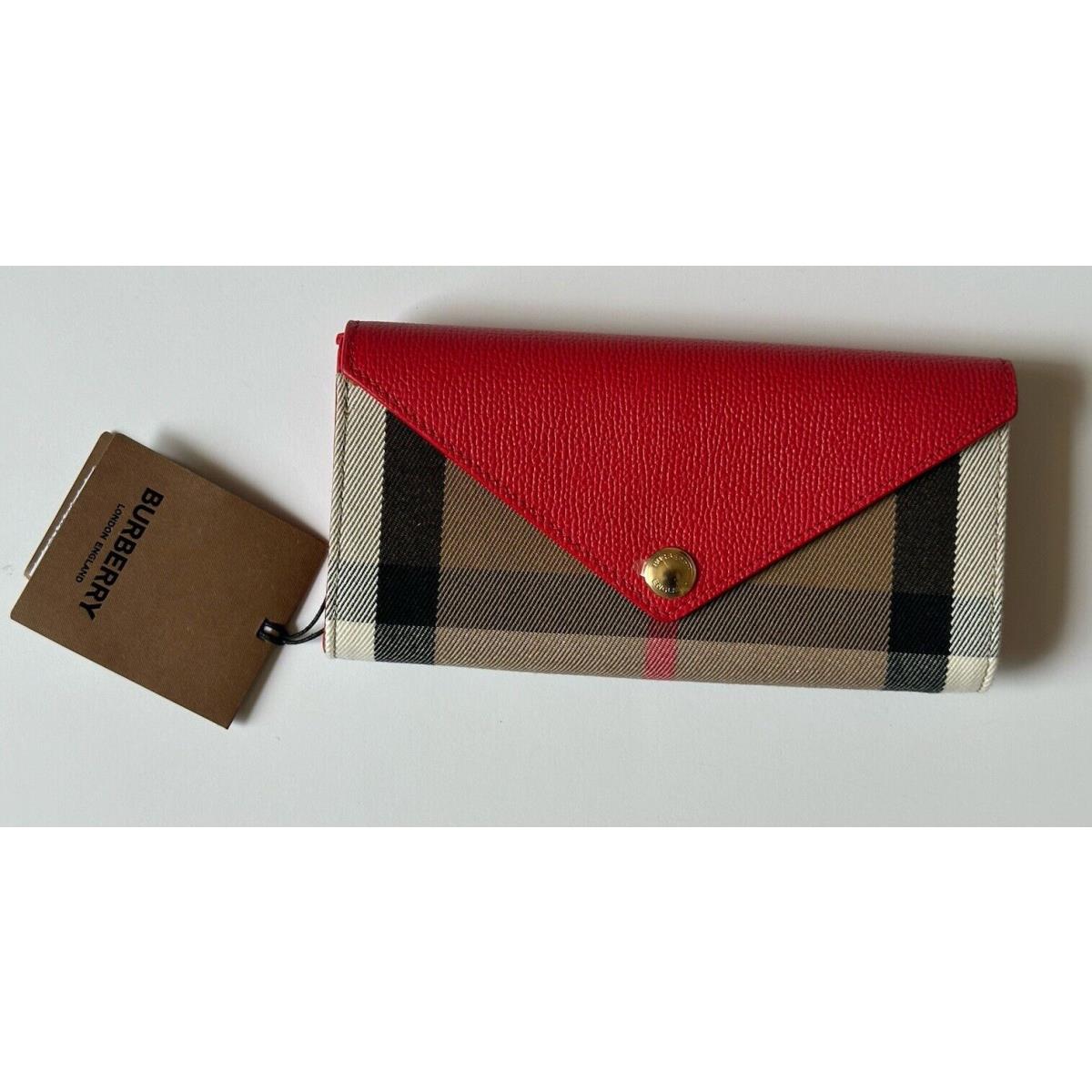 Burberry Halton EV Check Bright Red Wallet 8073084