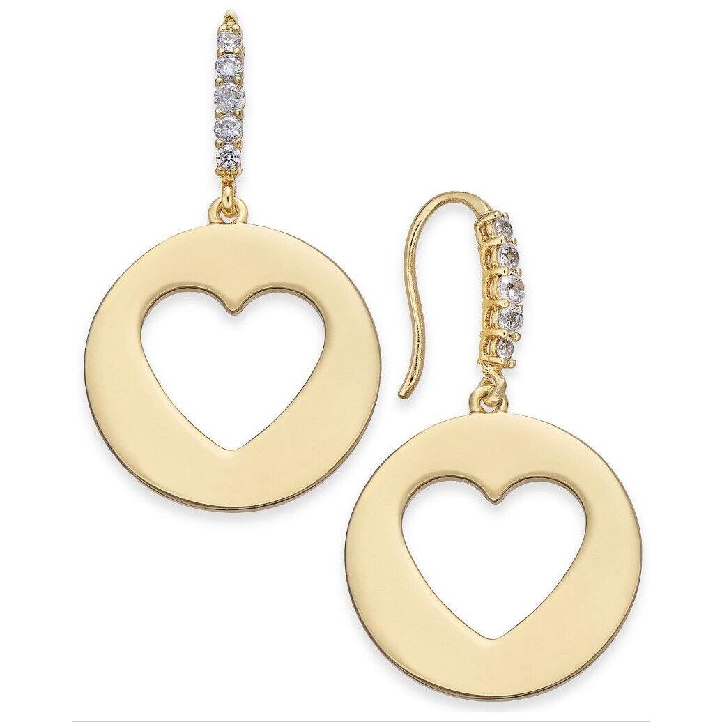 Kate Spade Gold Tone Open Heart Drop Earrings 707