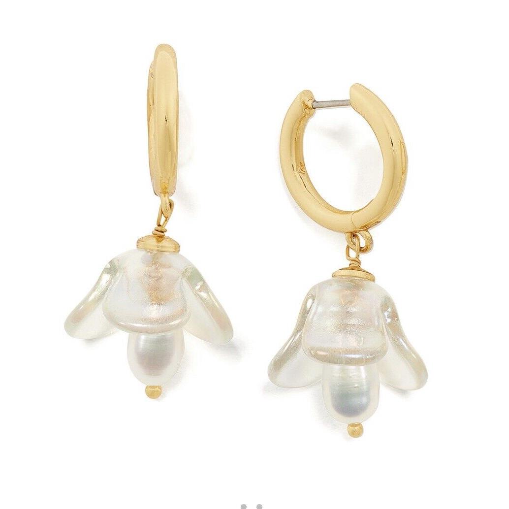 Kate Spade Freshwater Pearl Flower Charm Earrings Q305