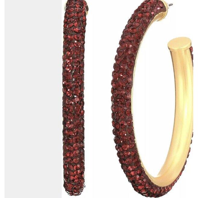 Kate Spade Red Crystal Hoop Earrings Razzle Dazzle C2