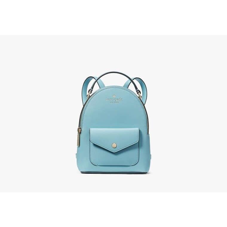 Kate Spade Schuyler Mini Smoky Blue Saffiano Pvc Leather Backpack K8702