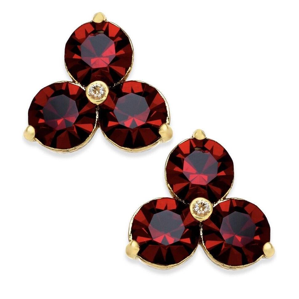 Kate Spade Triple Stone Stud Red Earrings KSD104