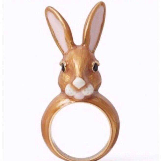 Kate Spade Gold Tone Bunny Ring Size 7 KS26