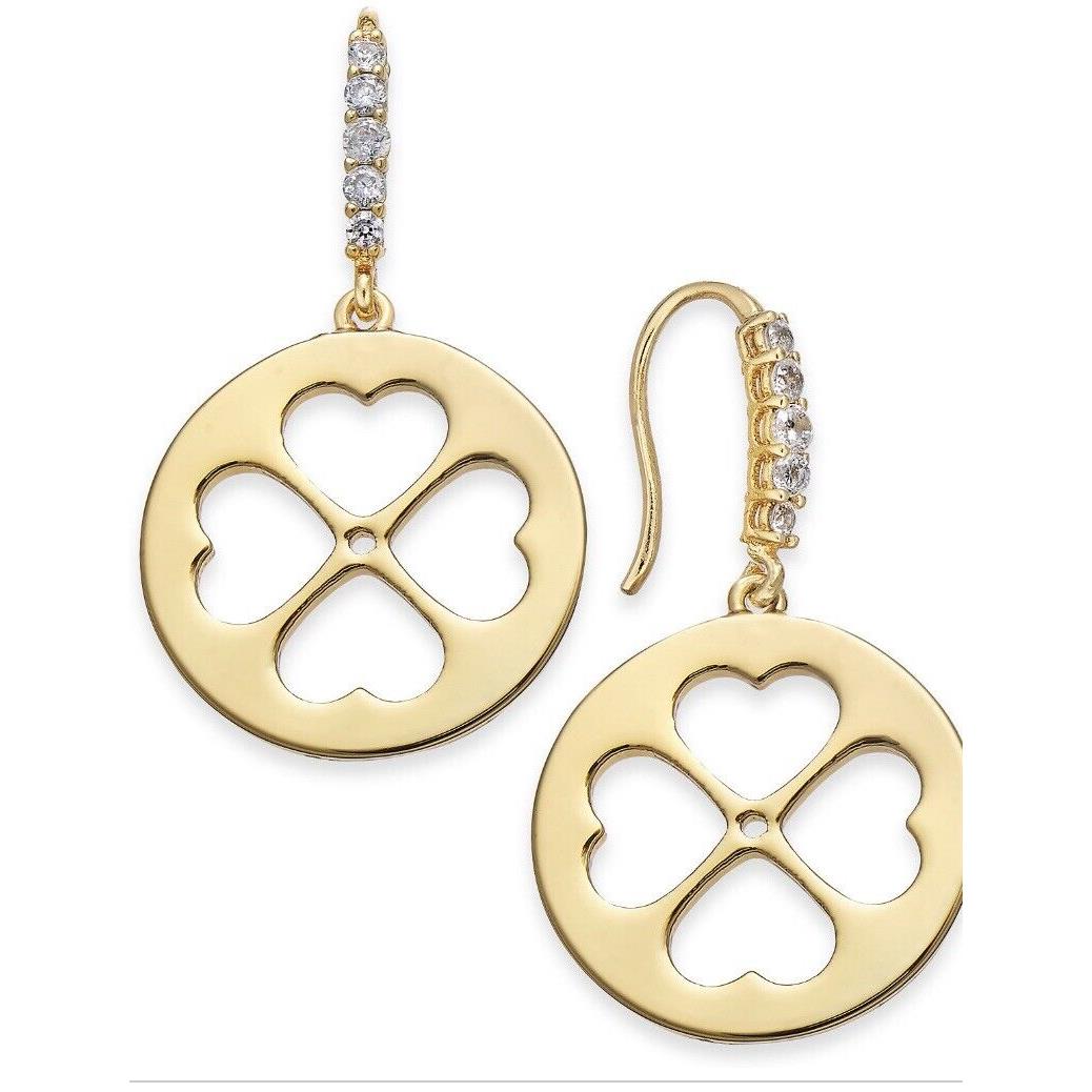 Kate Spade Gold Tone Clover Drop Earrings 701