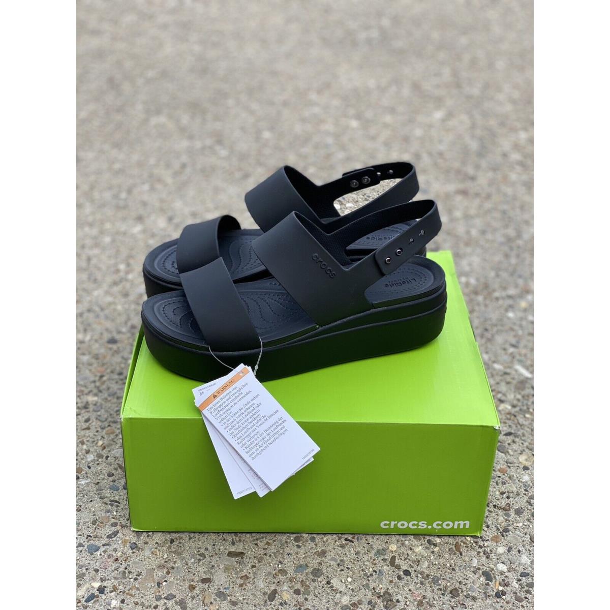 Crocs Brooklyn Low Wedge Sandal Size 6 Black