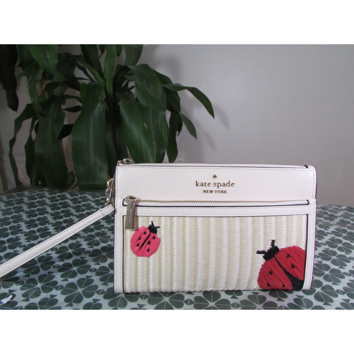 Kate Spade Other Embroidered Straw Clutch Wristlet Natural Multi KA573