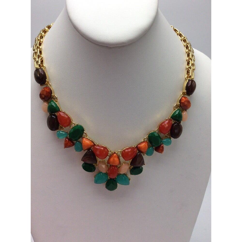 Kate Spade Multi Color Stone Amalfi Frontal Necklace 147K