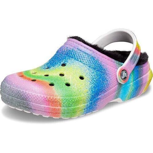 Crocs Lined Spray Dye Clog Slip-on Sandal Unisex Shoes Rainbow Pride sz 9-11