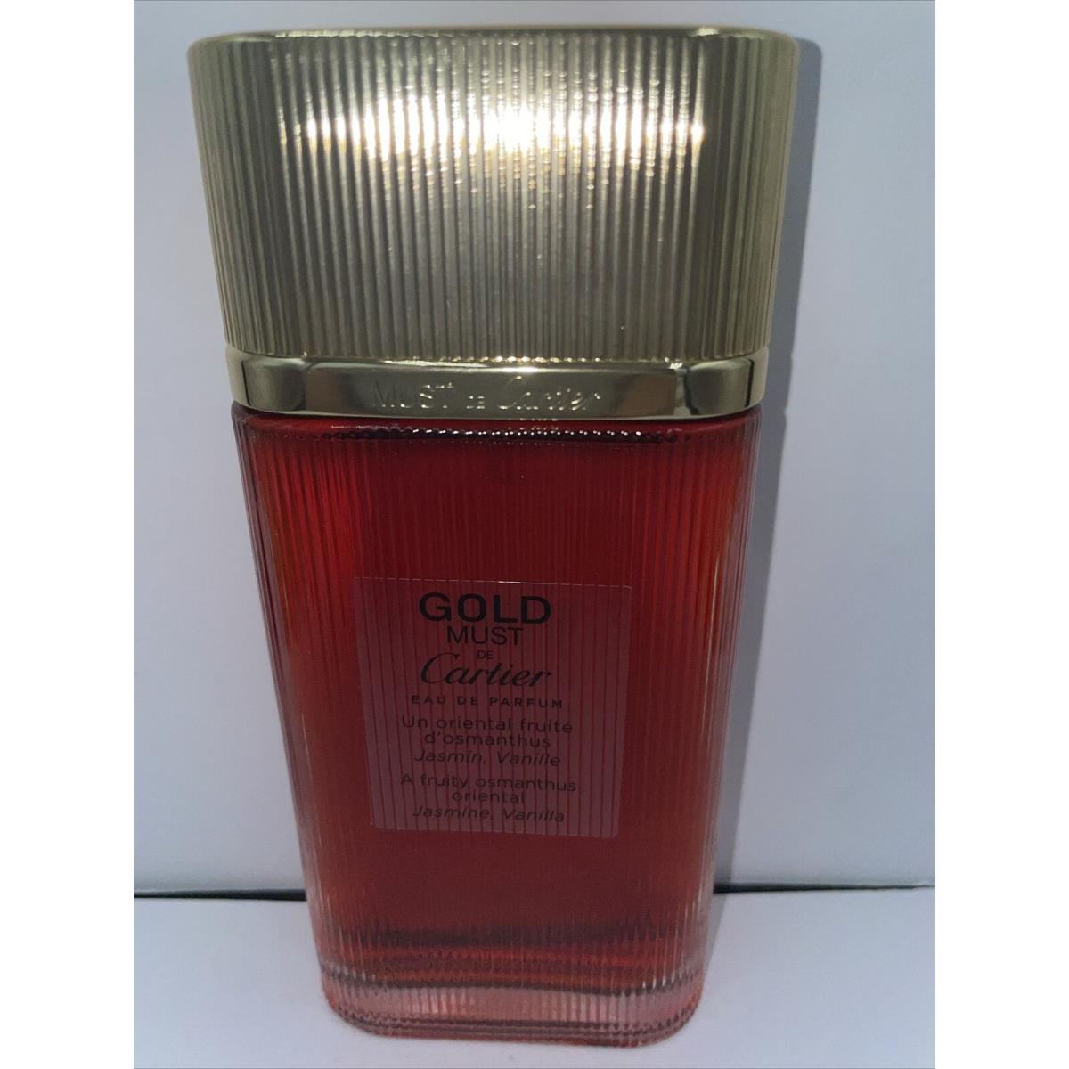 Must de Cartier Gold Edp Spray For Women 3.3 oz / 100 ml with White Box