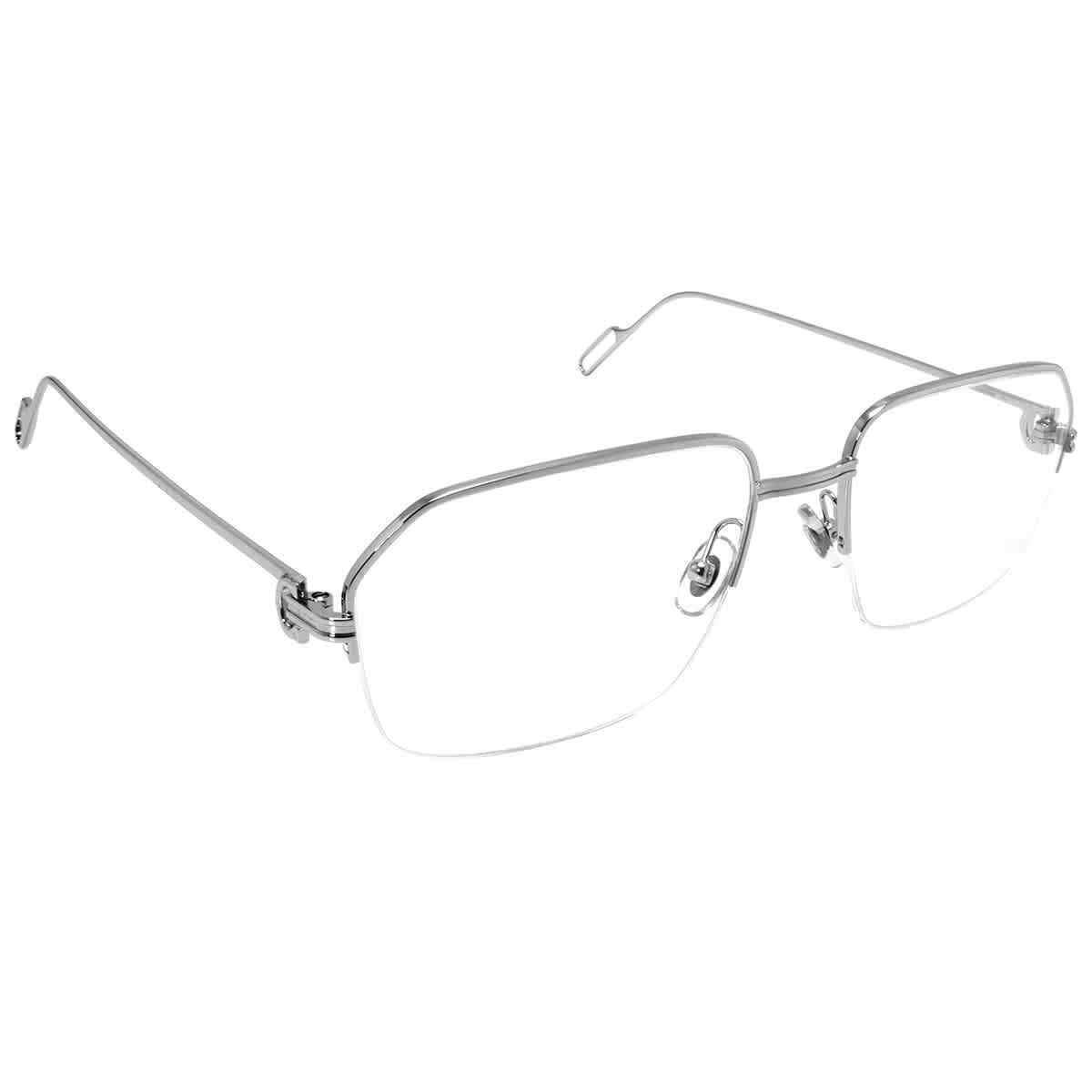 Cartier Clear Demo Rectangular Unisex Eyeglasses CT0114O 002 57 CT0114O 002 57