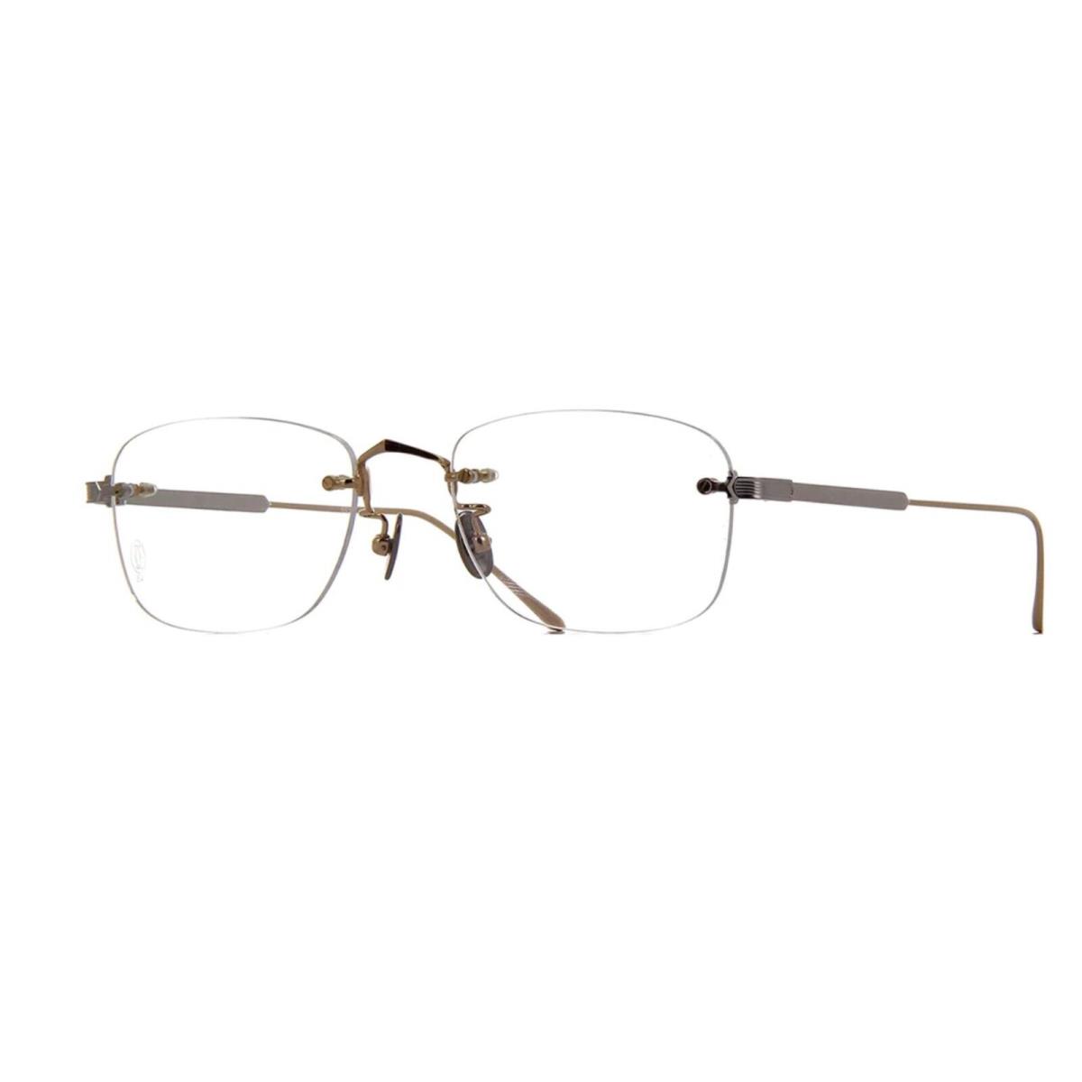 Cartier CT0228O 001 54mm Gold Silver Titanium Rimless Eyeglasses Japan