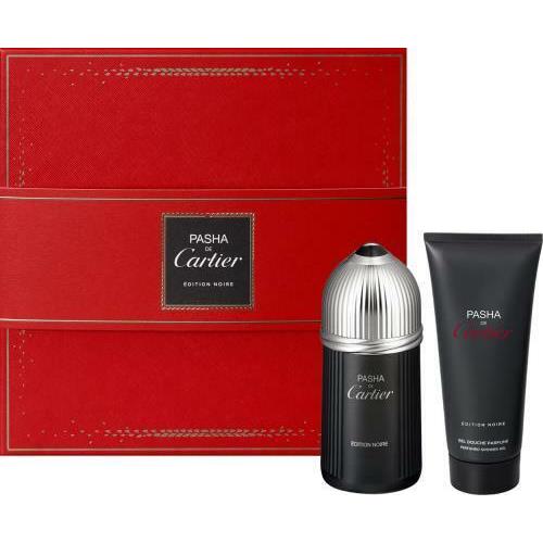 Pasha DE Cartier Edition Noir 2 Pcs Set: 5 OZ Edt SP + 3.3 Shower Gel Rare