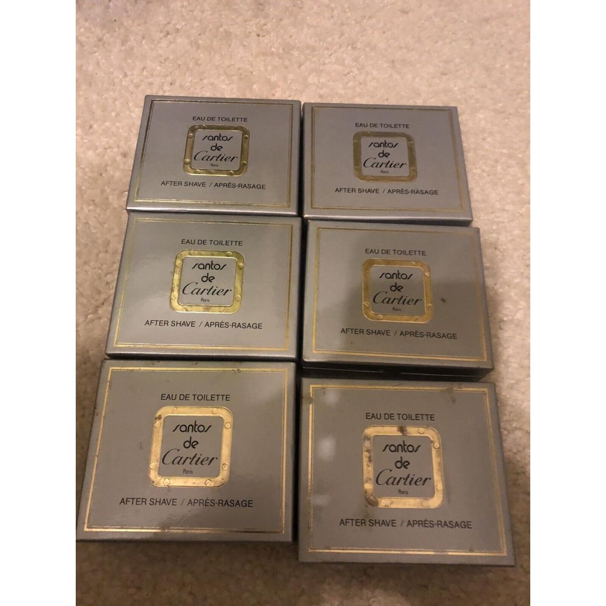 Lot of 6 Santos de Cartier Vintage For Men 2 pc Set : 4ml/.13 oz Edt