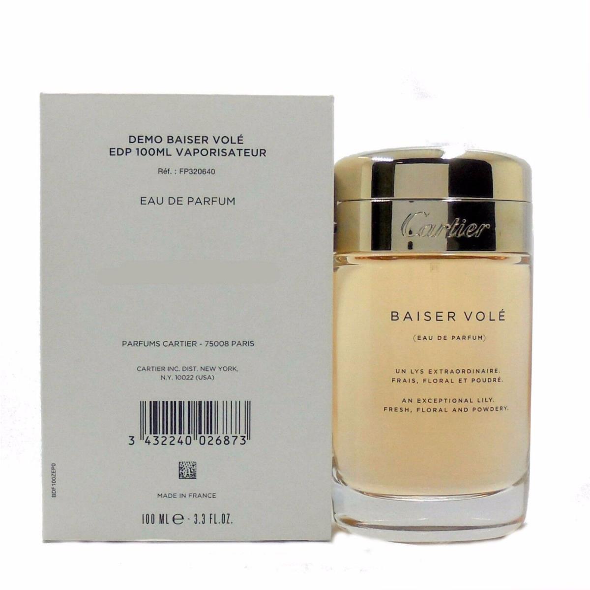 Baiser Vole BY Cartier Eau DE Parfum Spray 100 ML/3.3 Fl.oz. T