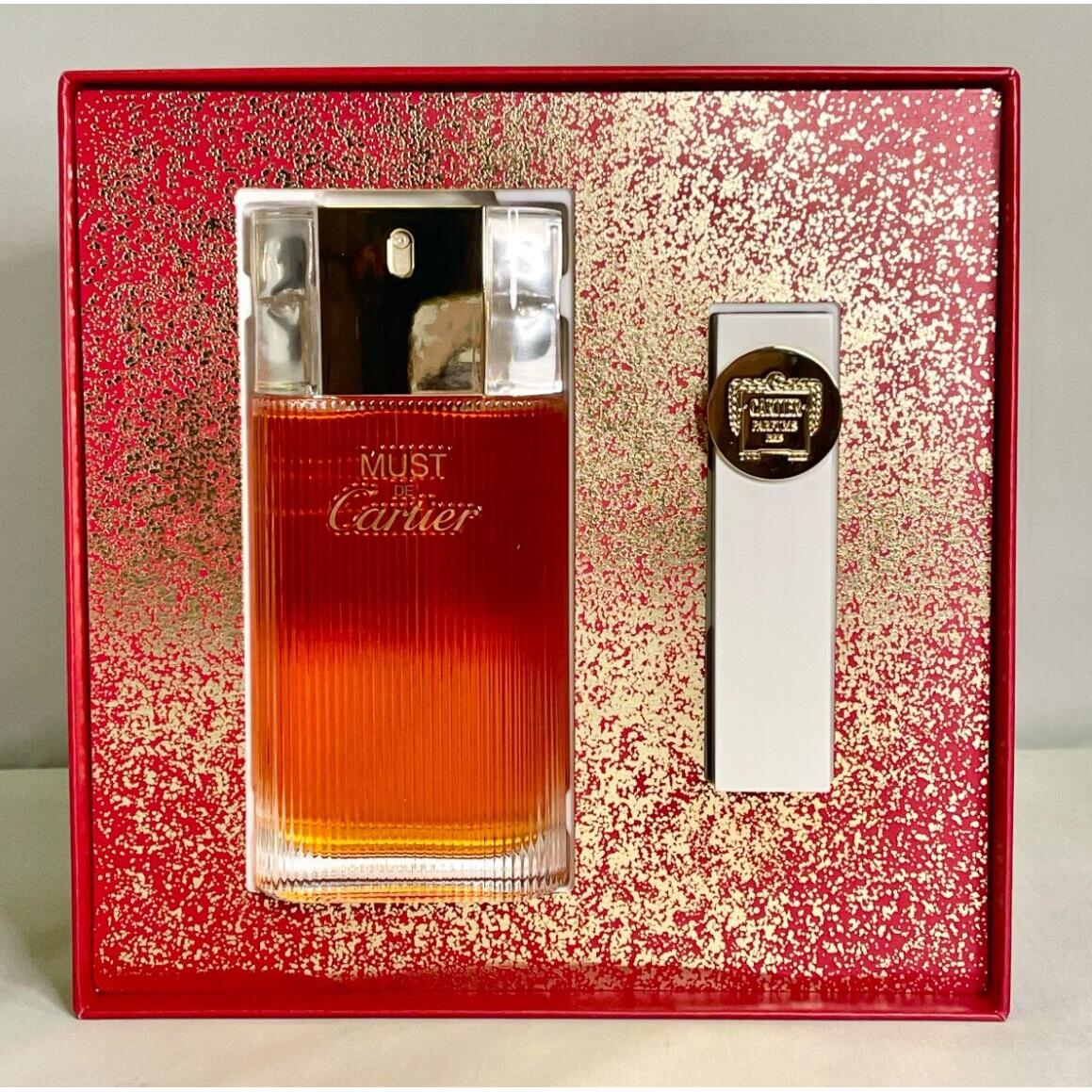 Must De Cartier Edt Spray 3.3 oz Edt Refillable Purse Spray 0.3 oz Mini