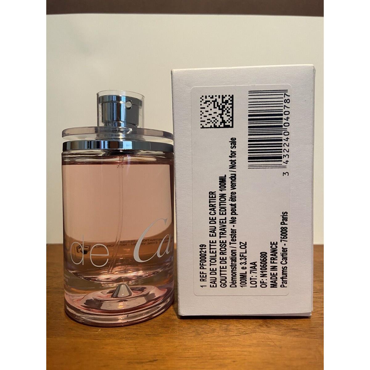 Cartier Eau de Cartier Goutte de Rose 3.3 Fl. OZ / 100 ML Edt Spray Tster Box