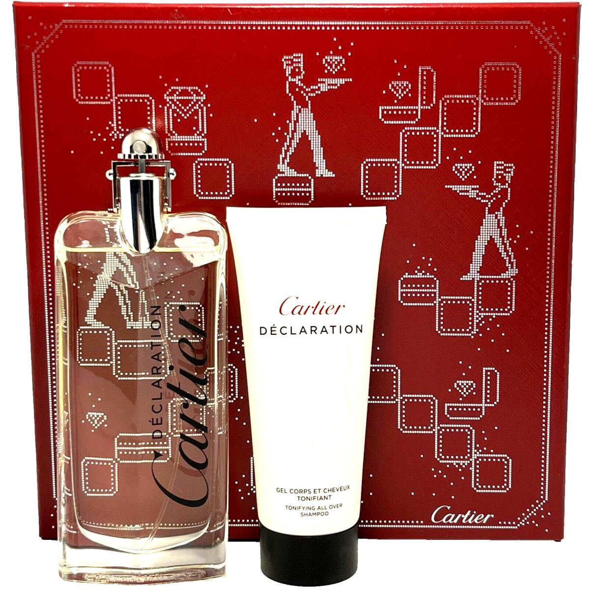 Cartier Declaration 2 Pcs Gift Set For Men Edt Spray 3.3 Oz Shampoo 3.3 Oz