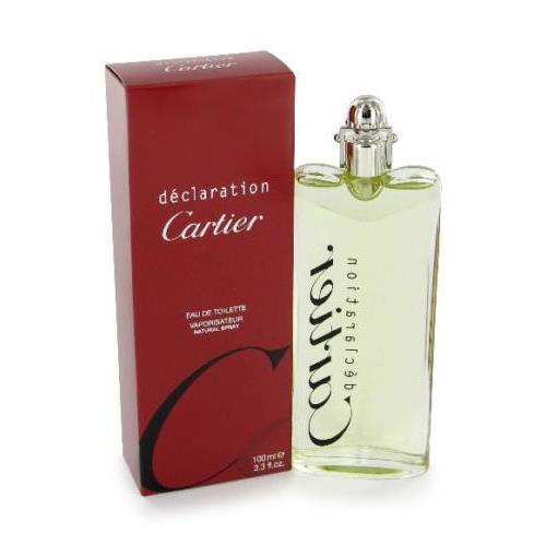 Declaration by Cartier For Men 3.3 oz Eau de Toilette Spray Older Version Rare