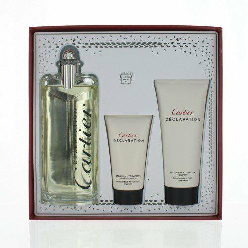 Declaration by Cartier 3 PC Set- 3.3 oz EDT+1.6 oz A/s Balm+3.3 oz S/g For Men