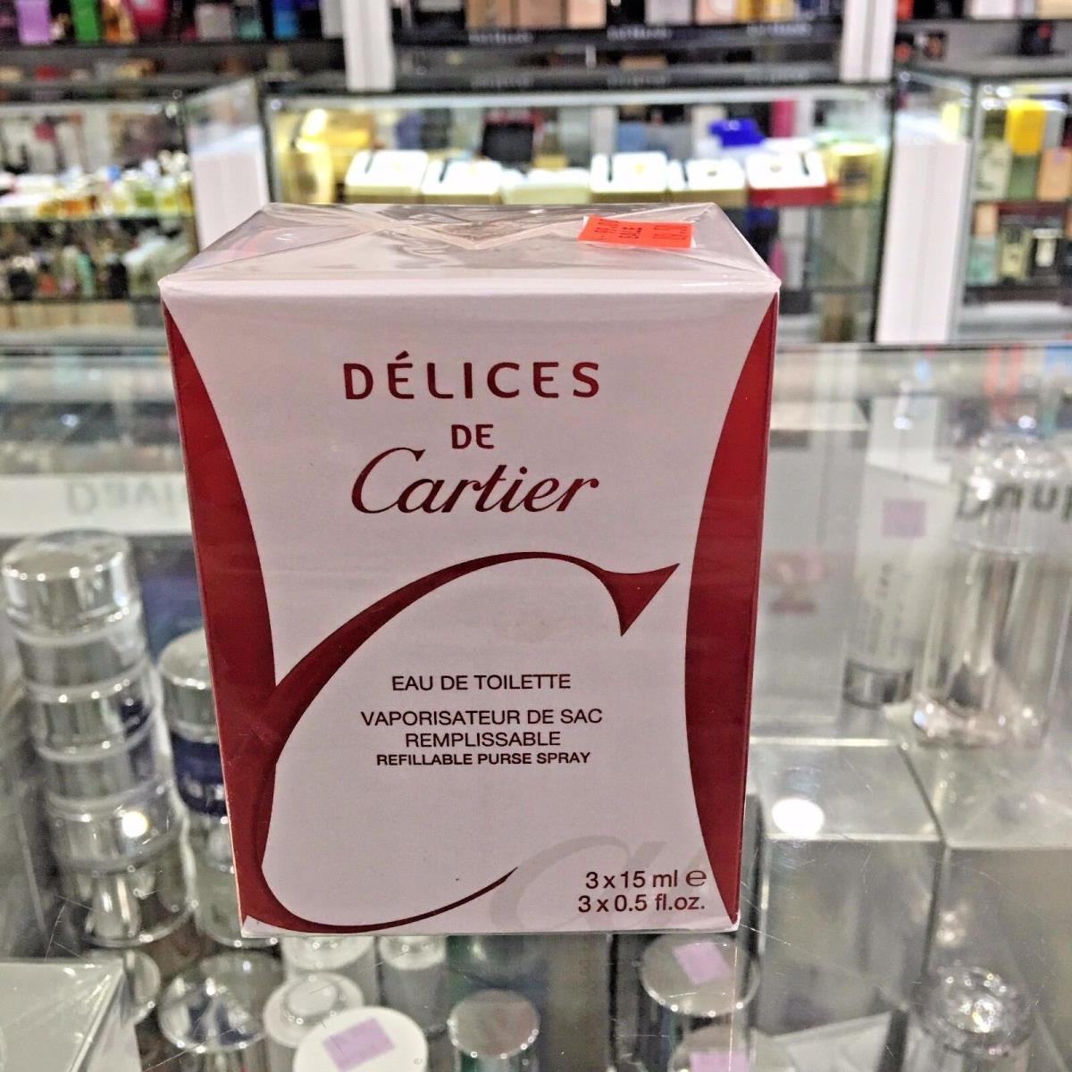 Delices DE Cartier Edt Refullable Purse Spray 3 x 15 ML BY Cartier