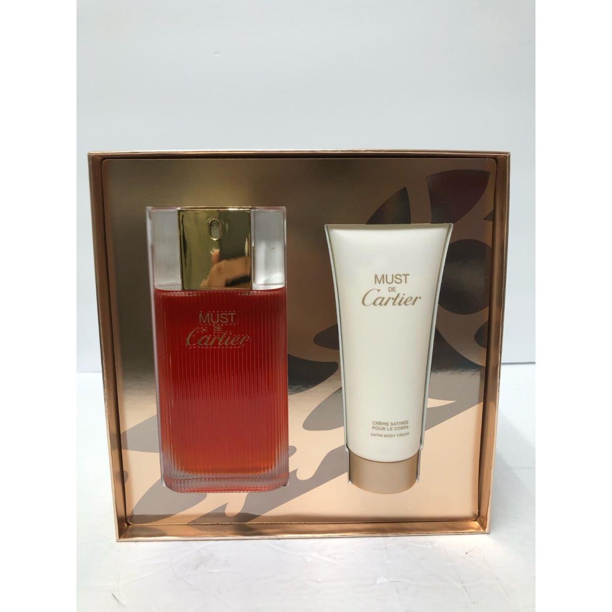 Must de Cartier 2pcs Giftset For Women Edt Spray 3.3oz + Body Cream 3.3oz