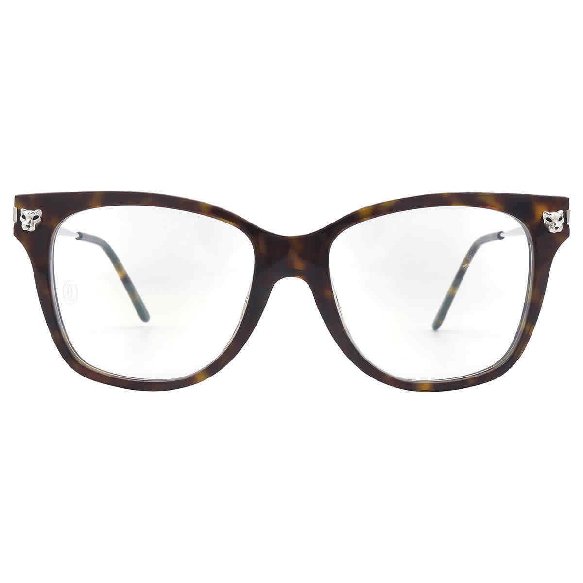 Cartier Demo Cat Eye Ladies Eyeglasses CT0026O 002 52 CT0026O 002 52